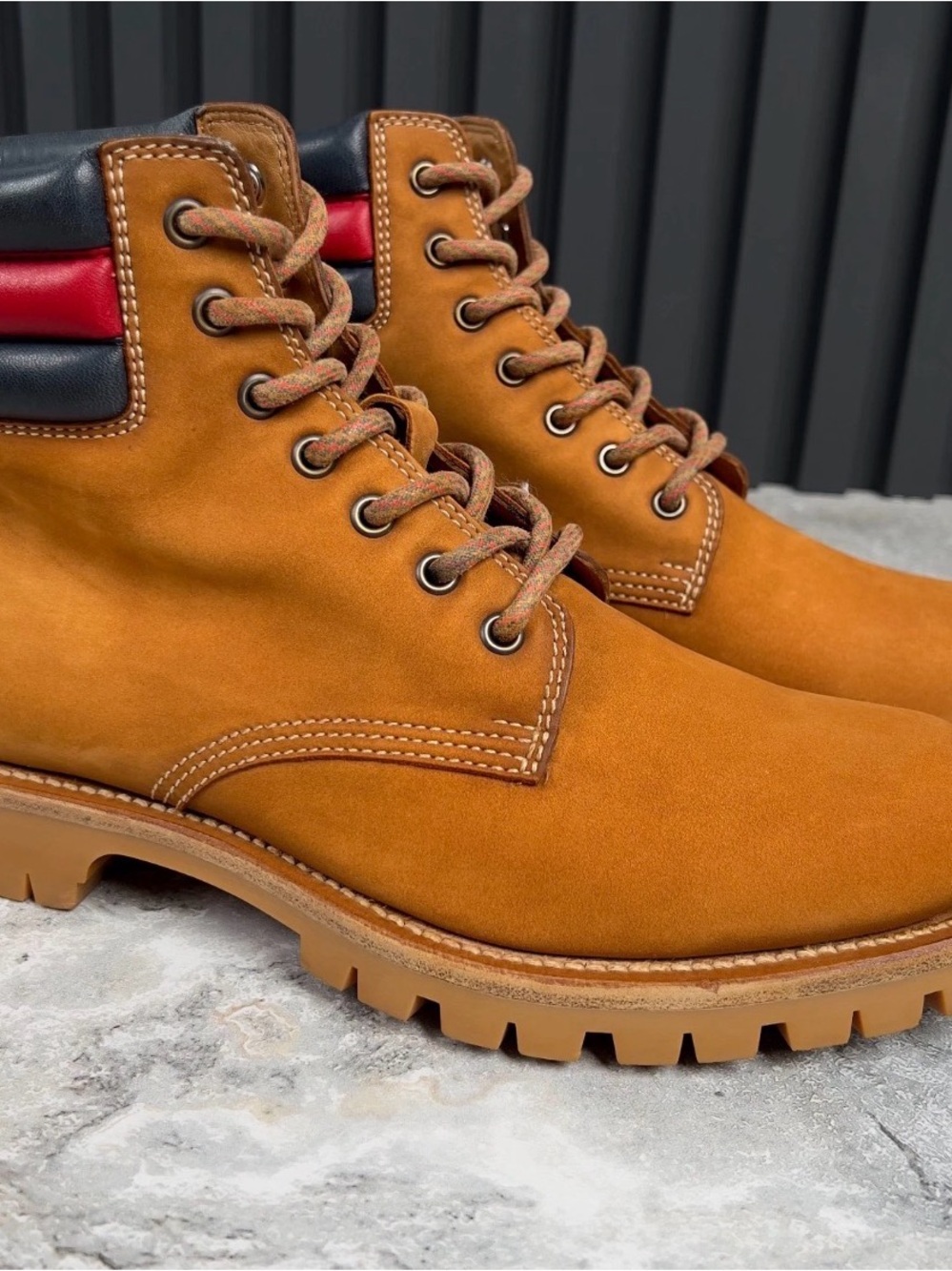 Gucci Sylvie Web Accent Tan Suede Hiking Boots Men’s 11.5